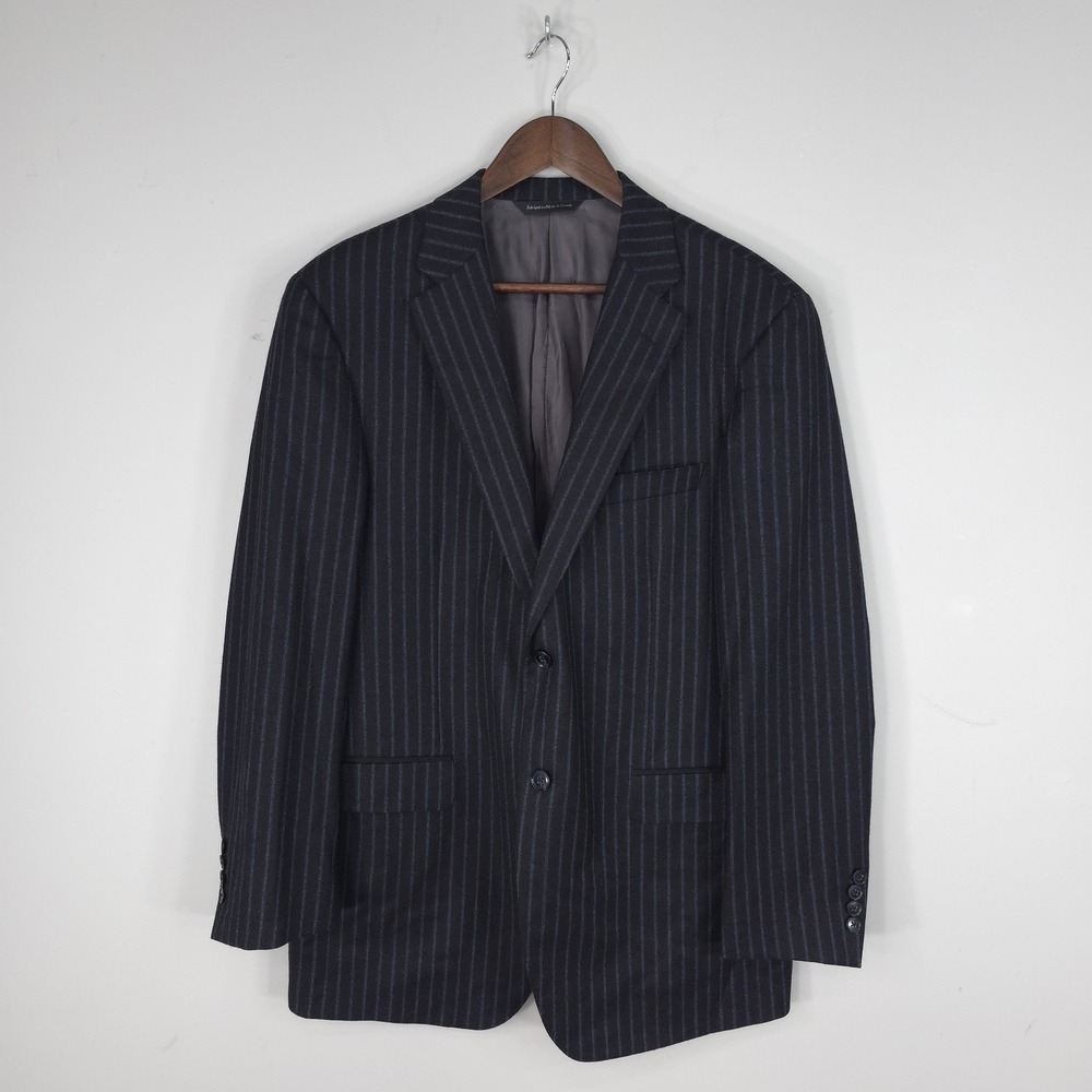 Samuelsohn Mens 42R Gray Pinstripe Wool Cashmere Blazer Sport Coat SB GRAF